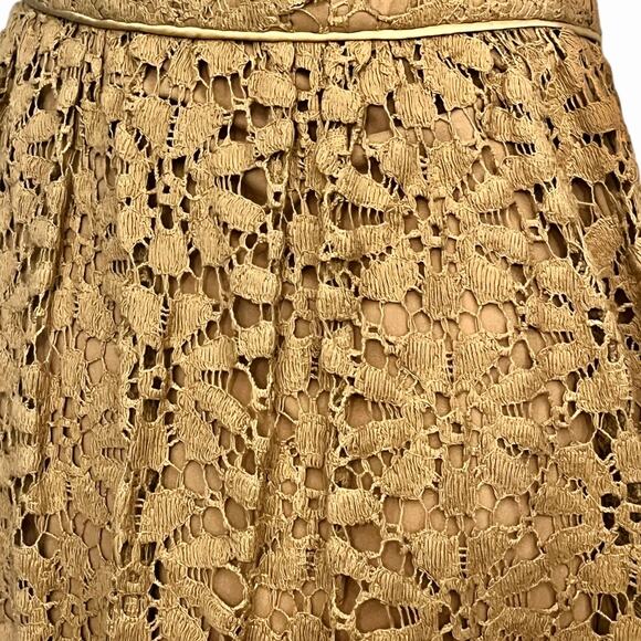 Betsey Johnson Vintage Crochet Lace Dress Golden Rod Yellow Slip 2 - Picture 5 of 6